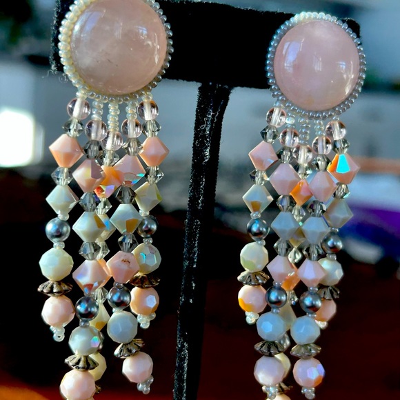 VINTAGE DESIGNER CHIPITA ROSE QUARTZ VINTAGE SILVER METAL, LOADED BEADS- REDUCED - Picture 13 of 16